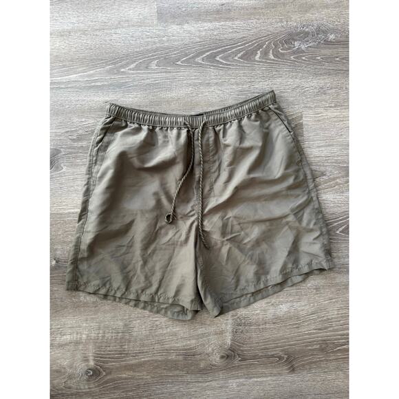 Mens Urban Outfitters Cargo Explorer Shorts in Olive Green Grey size L Tie Waist - Picture 1 of 3